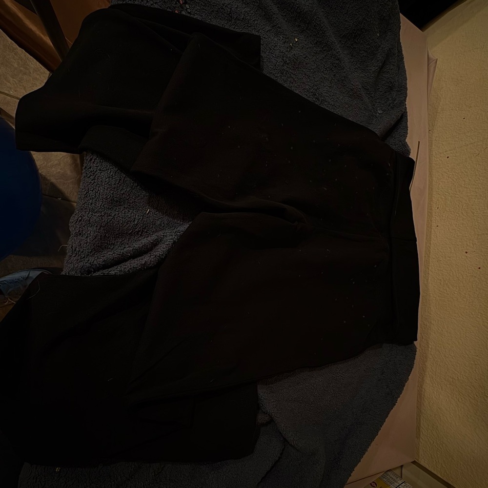 Black Flared Pants Ac/Dc Leggings with Rhinestone Detailing - Picture 7 of 8